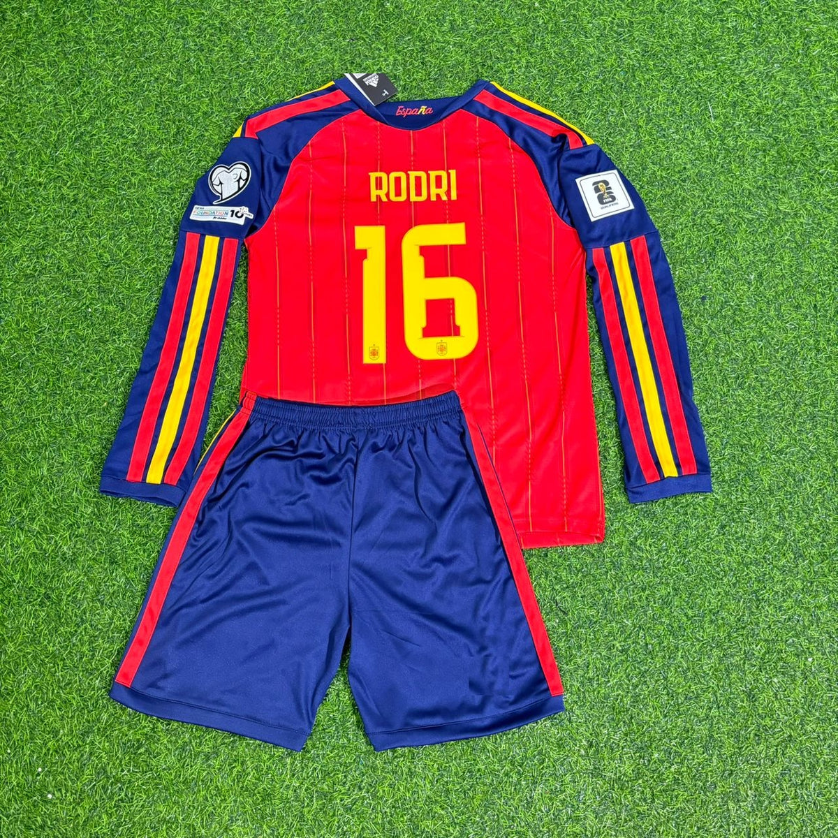 Rodri Spain 2026 World Cup Kids Home Long Sleeve Football Jersey