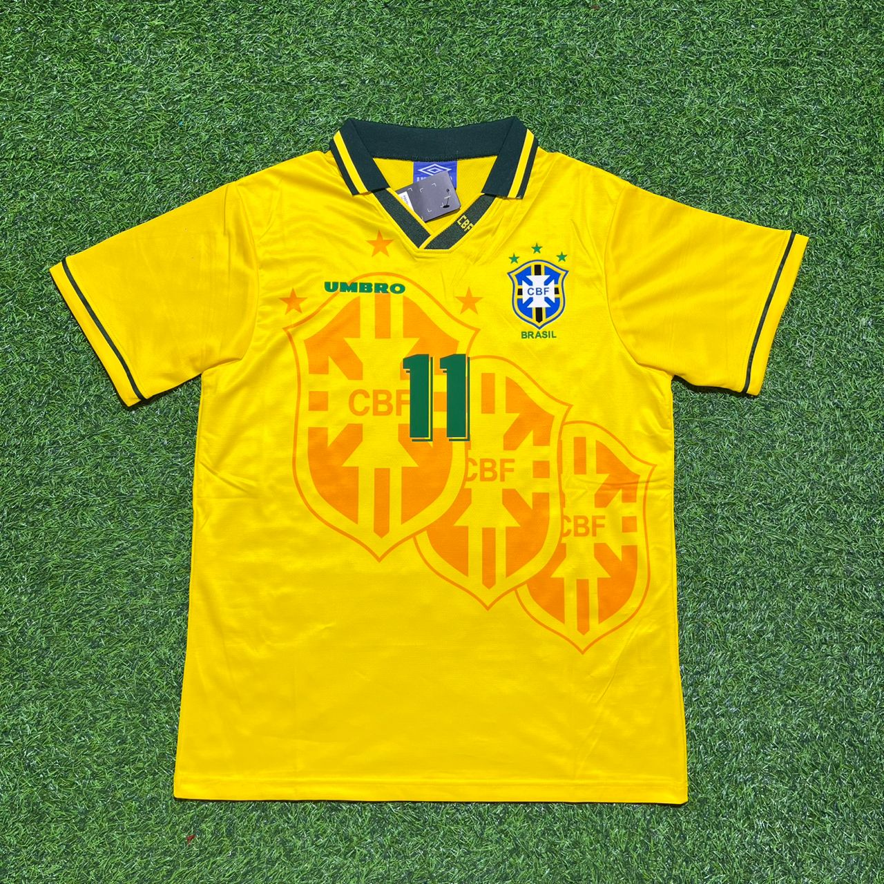 Romário #11 Brazil 1994 World Cup Final Retro Football Jersey