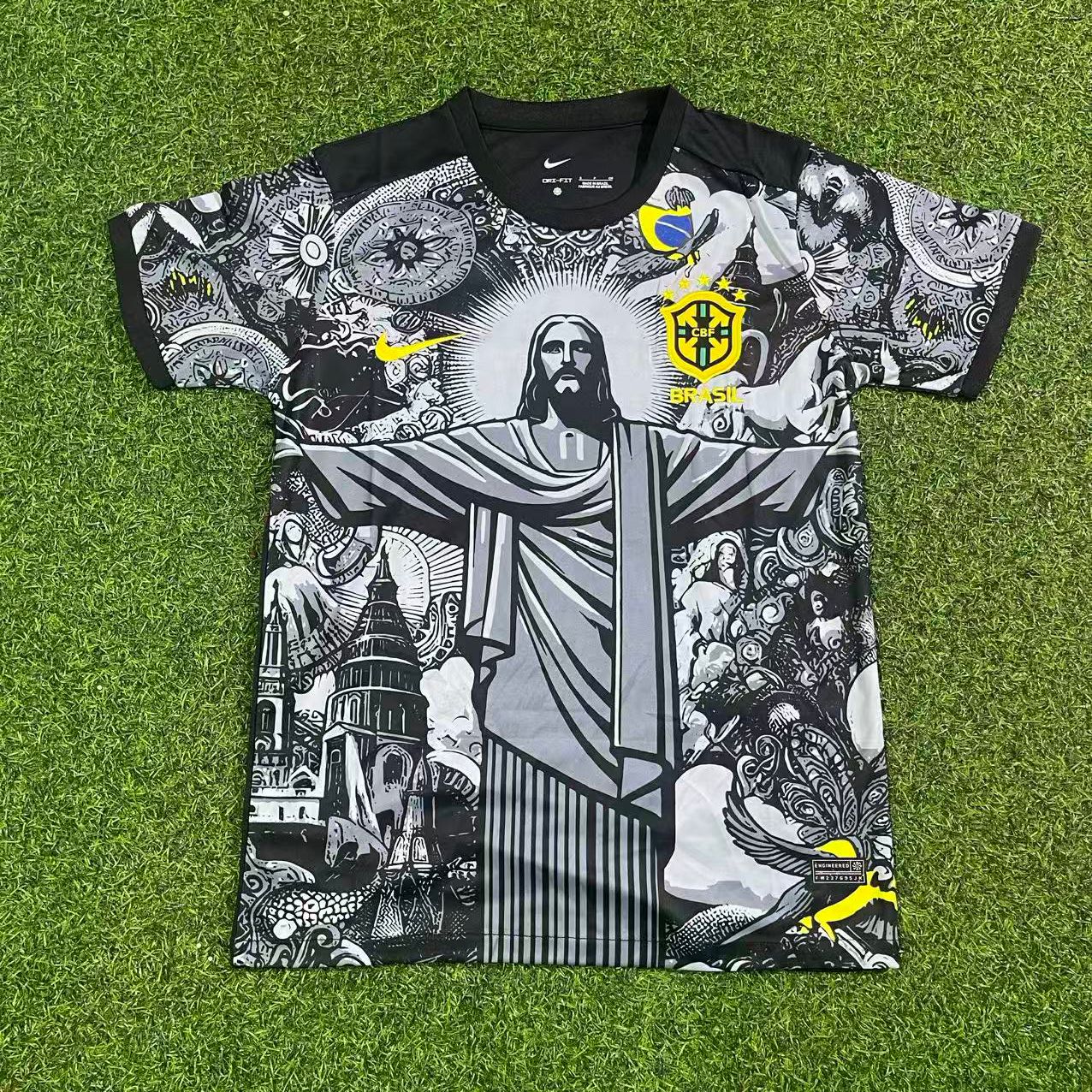 Ronaldinho Brazil Iconic Retro Football Jersey Trikot Maglia Soccer Shirt