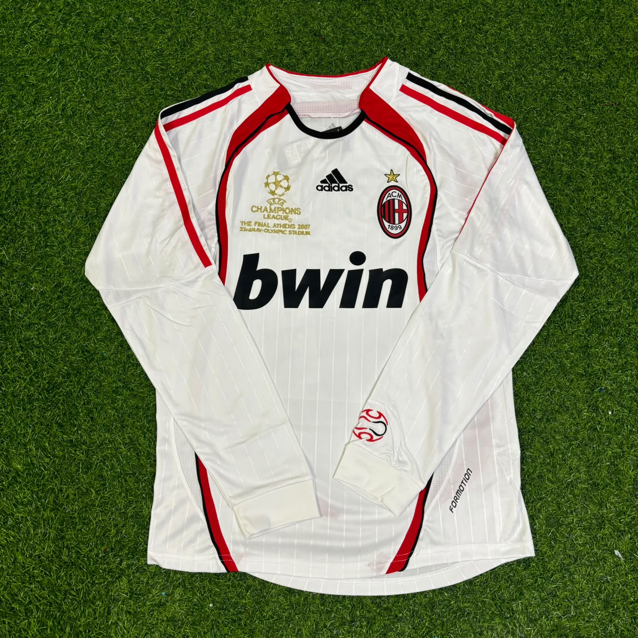 Ronaldinho Gaucho #80 AC Milan Away White Long Sleeve Retro Jersey