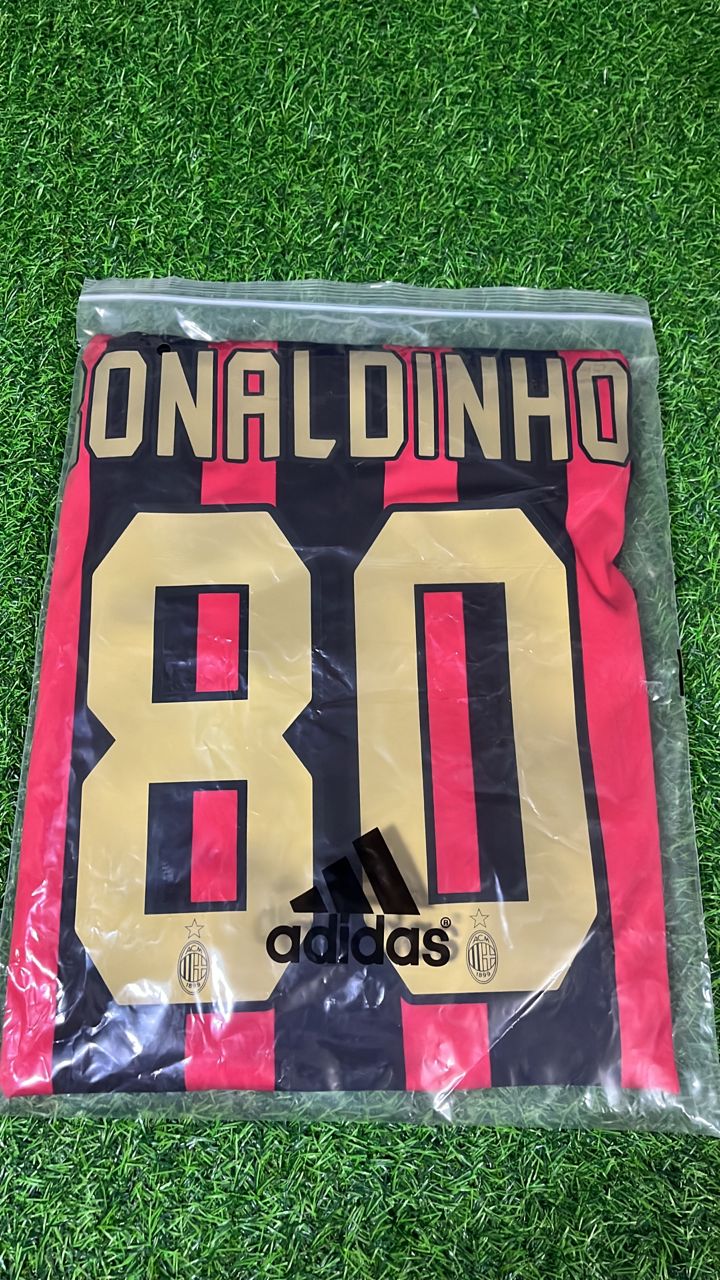 Ronaldinho Gaúcho 80 – Milan 2008-2009 Domicile Rétro Kit Maillot Trikot Maillot Maillot de Football