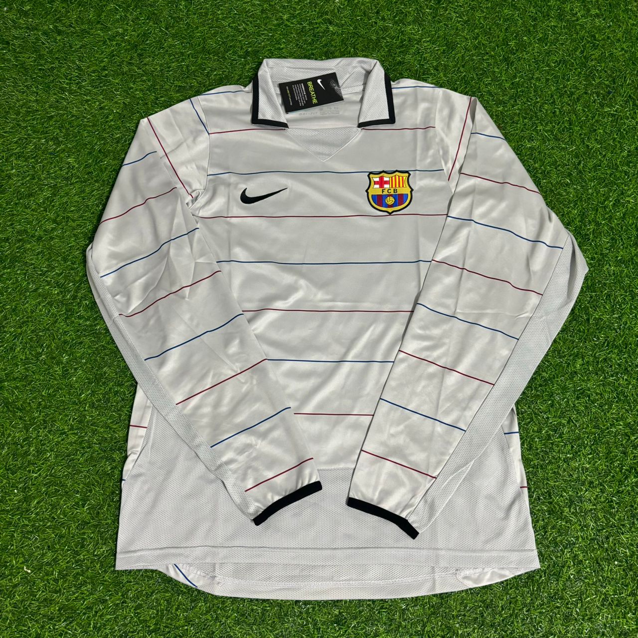 Ronaldinho Gaucho Barcelona 2003 2004 Away Long Sleeve Retro Football Jersey Kit