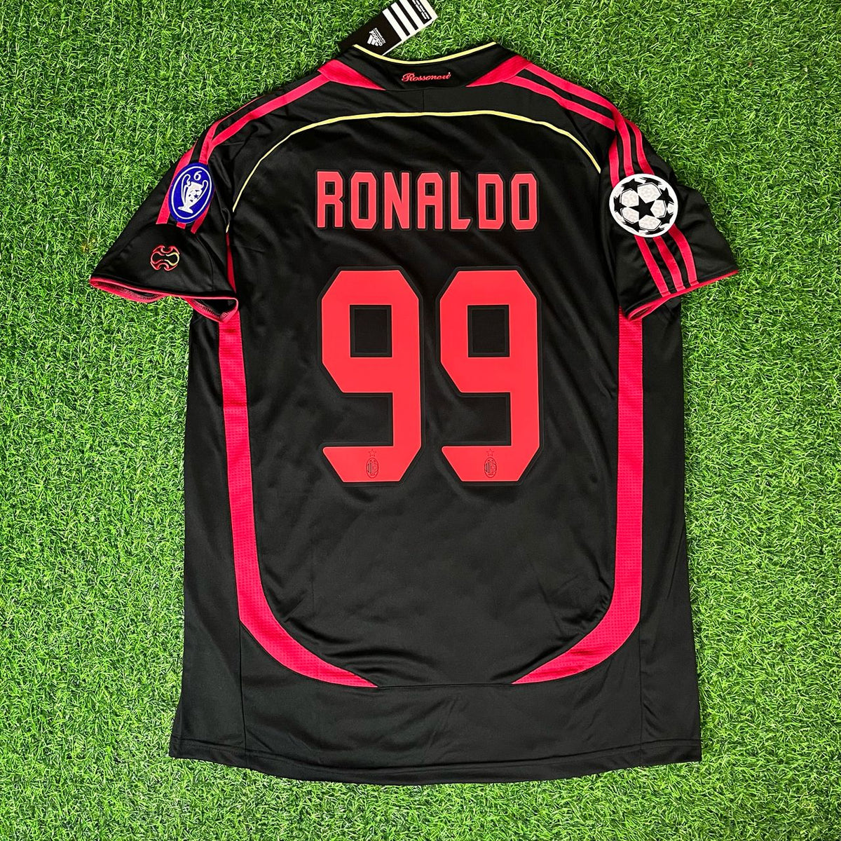 Ronaldo Nazario Fenomeno #99 – AC Milan Black 2006-07 Retro Jersey Trikot Maillot Soccer Shirt