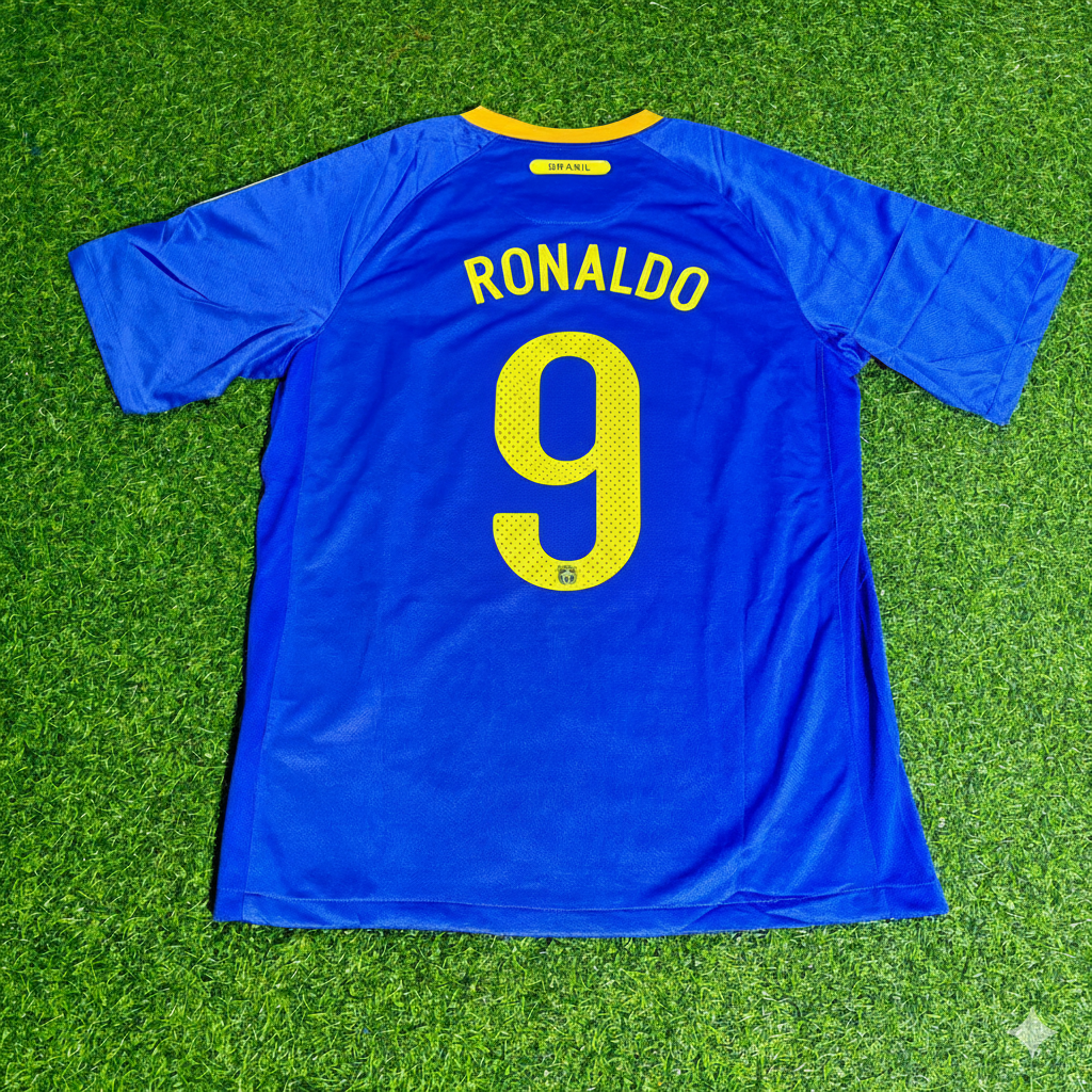 Ronaldo Nazario Brasilien 2010 World Cup Retro Blue Jersey Trikot