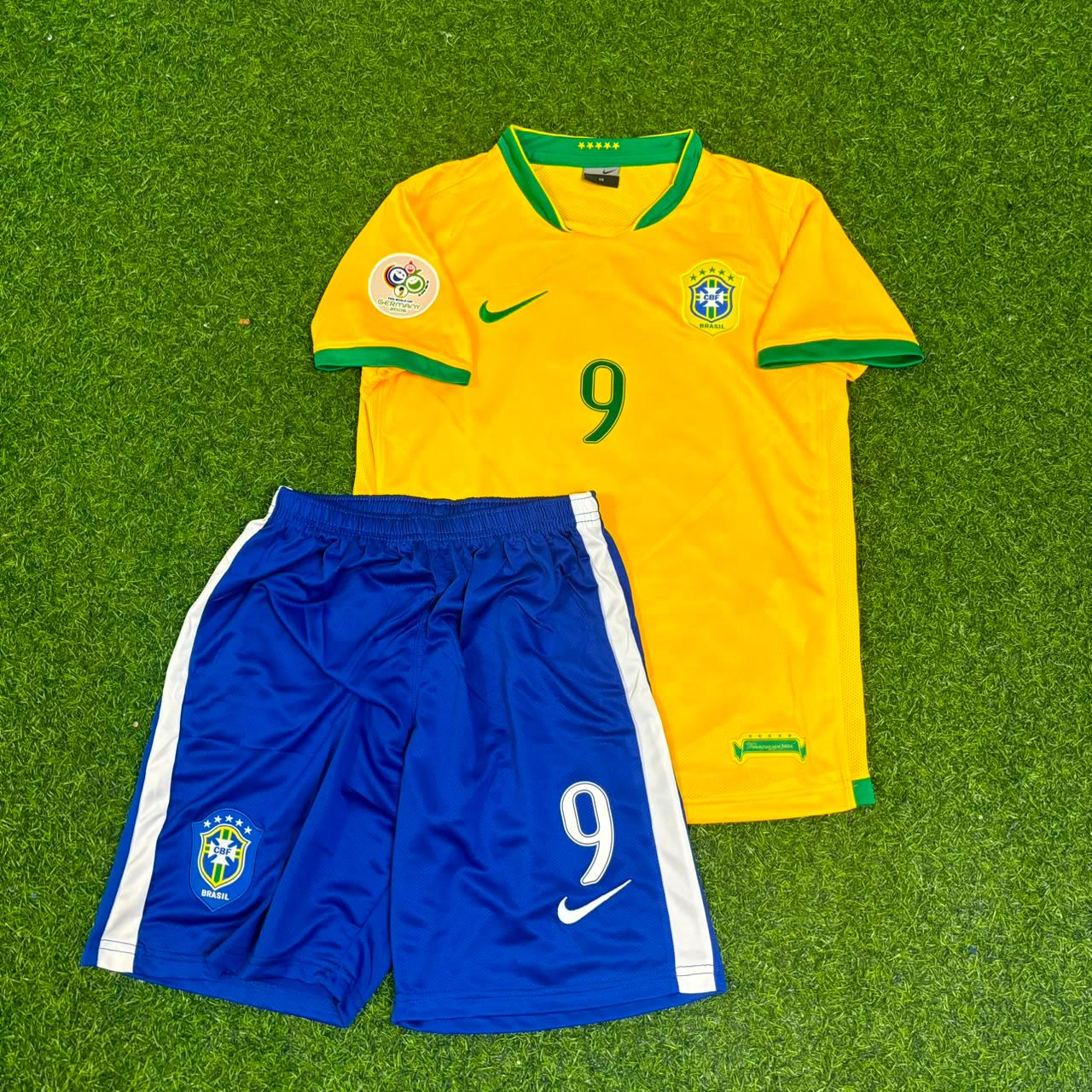 Ronaldo Nazario #9 Brazil 2006 World Cup Home Kids Jersey Trikot