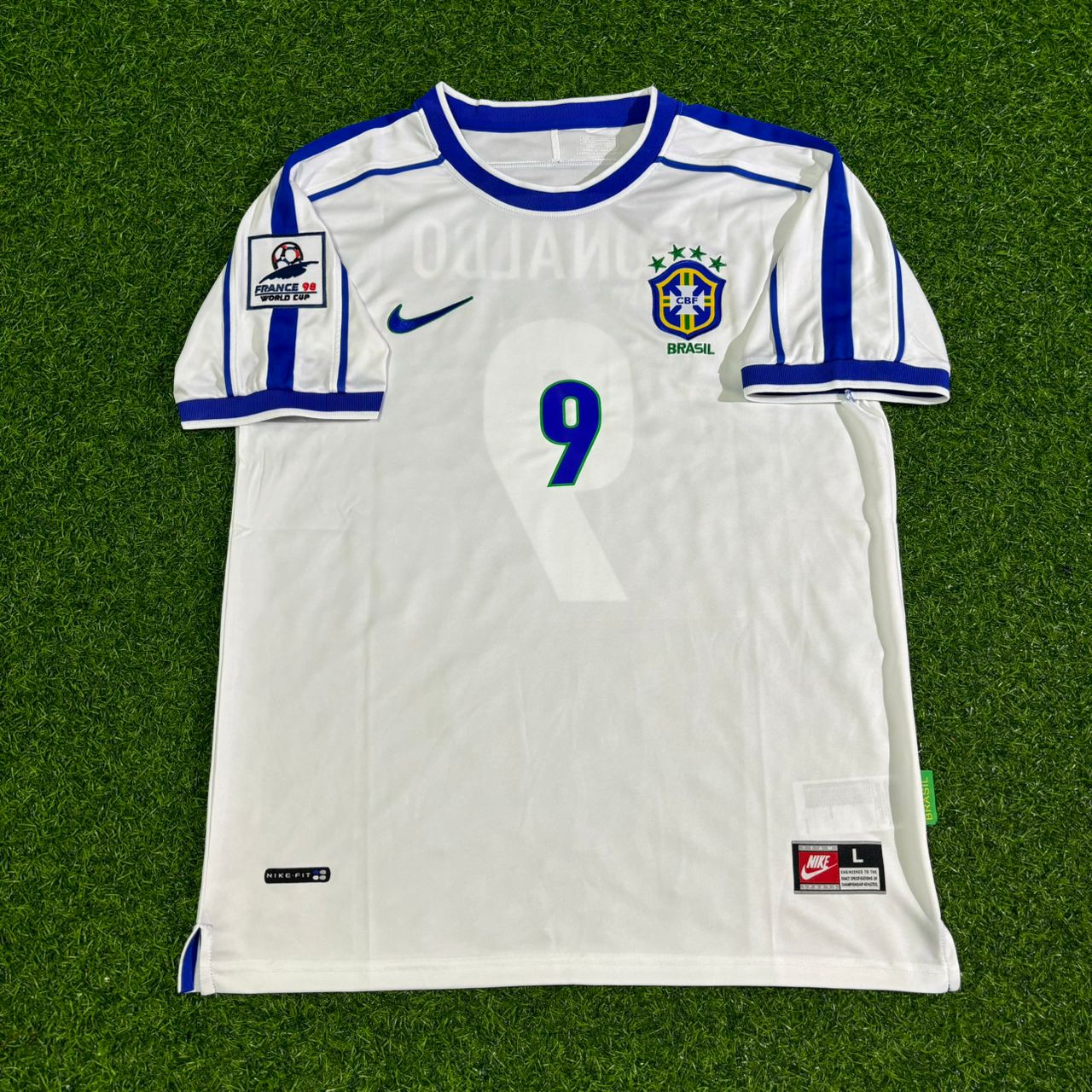 Ronaldo Nazario Brazil 1998 World Cup Retro Football Jersey