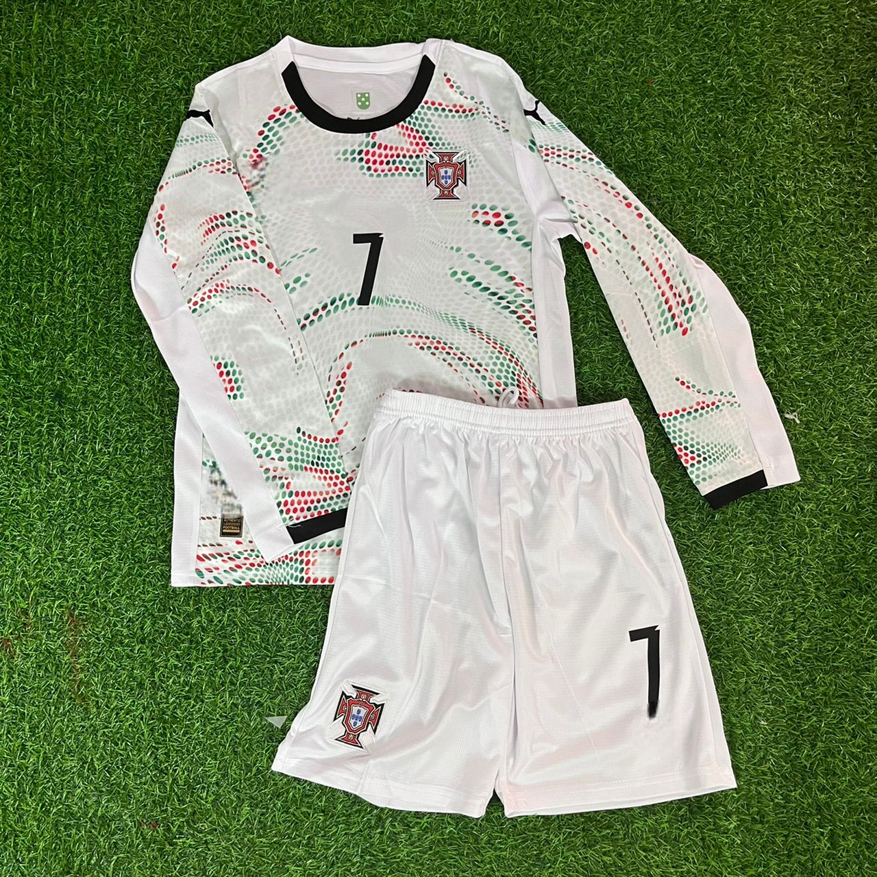 Cristiano Ronaldo Portugal White Jersey Trikot Maillot Soccer Shirt