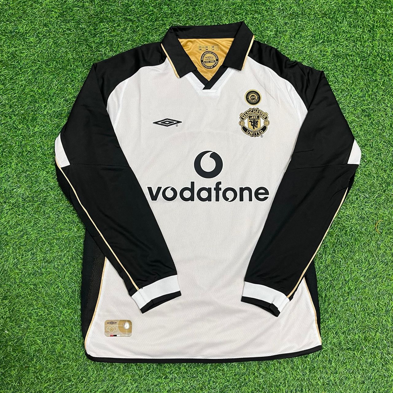 Maillot de football rétro réversible Roy Keane Manchester United 2001/2002