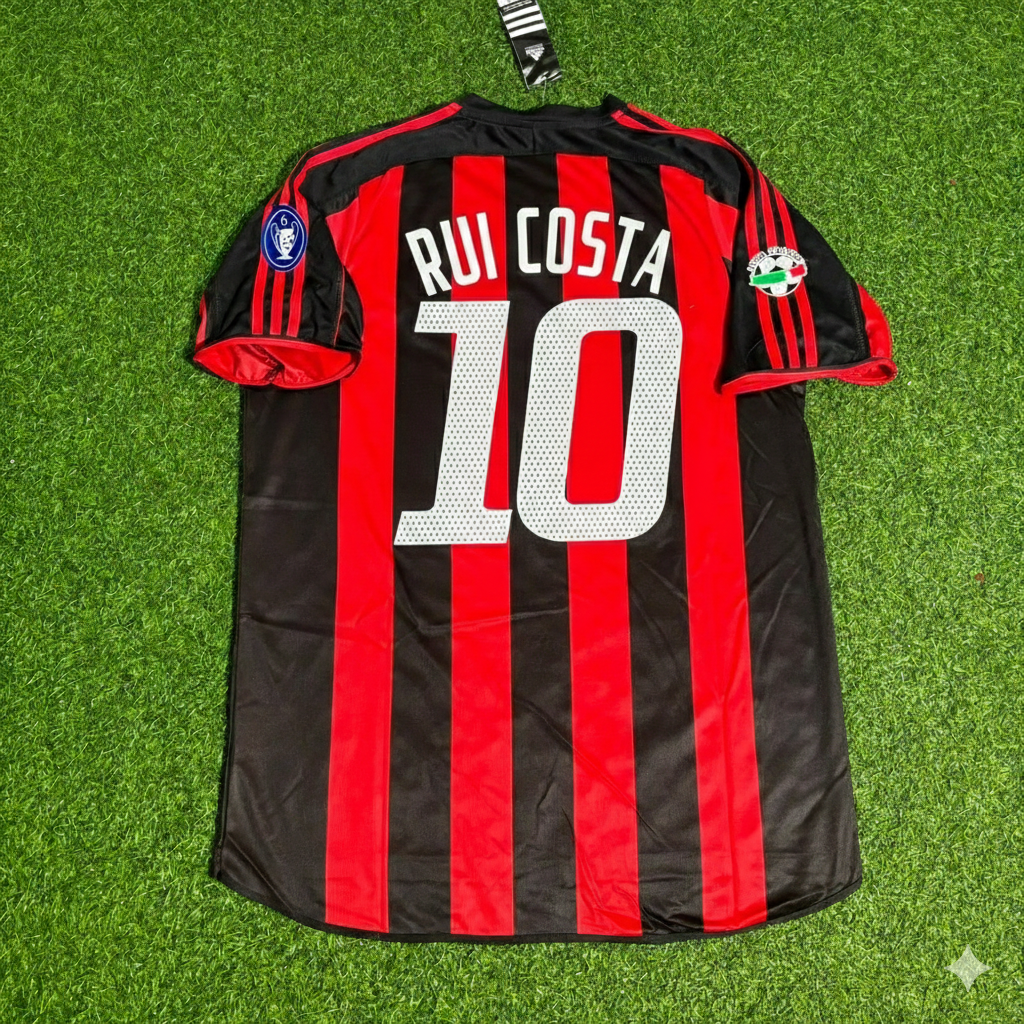 Rui Costa Milan 2003/2004 Home Retro Football Jersey