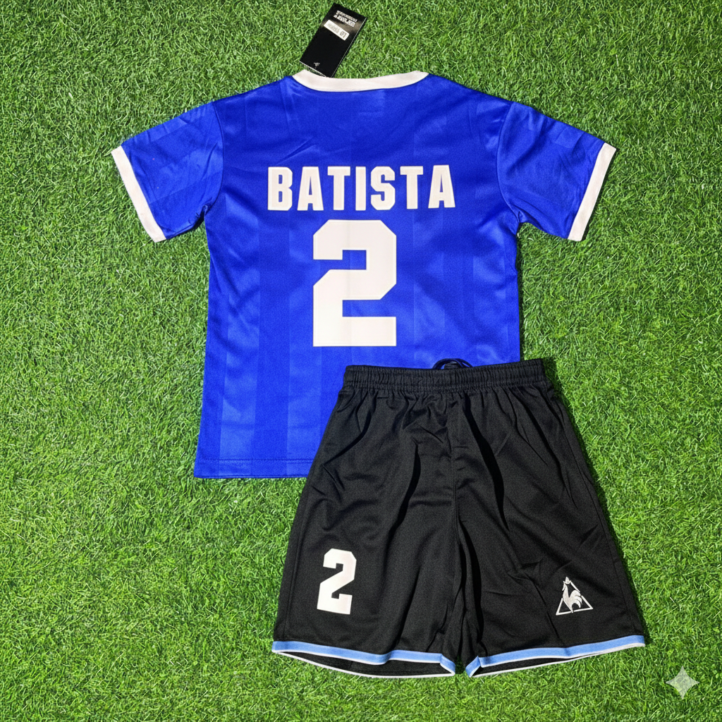 Sergio Batista 2 – Argentinien WM-Finale 1986, blaues Retro-Fußballtrikot für Kinder