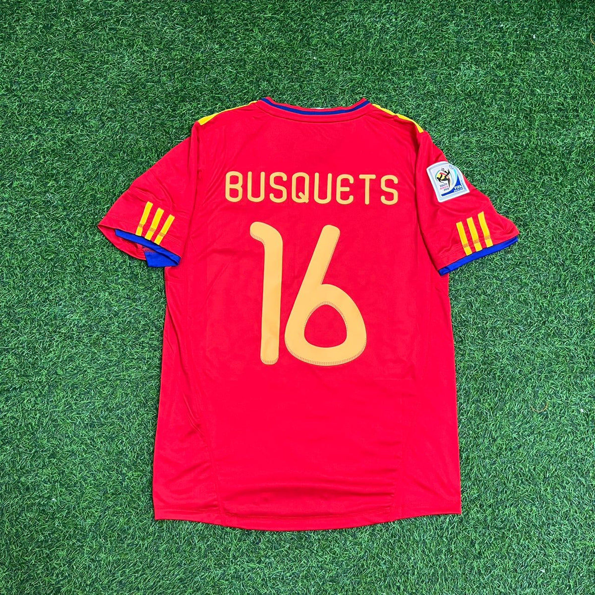 Sergio Busquets 16 – Spain 2010 World Cup Retro Kit Jersey – | Trikot | Maillot Soccer Shirt