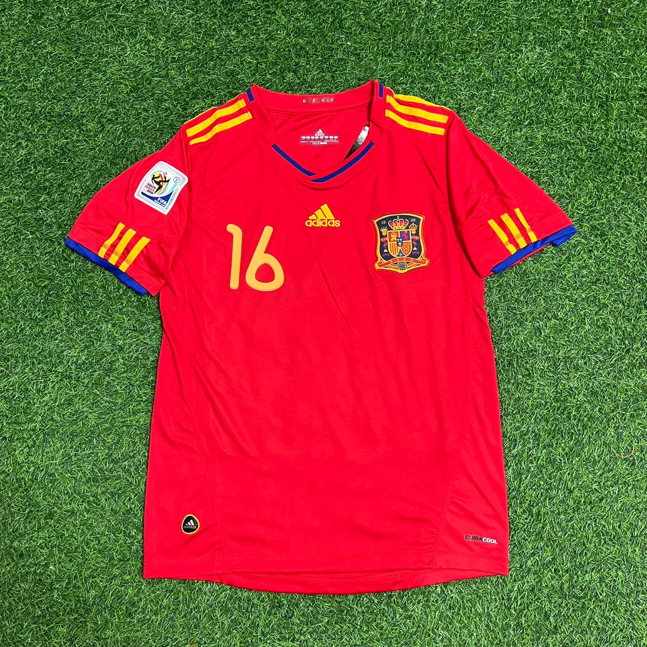 Sergio Busquets 16 – Spanien WM 2010 Retro-Trikot – | Trikot | Maillot Soccer Shirt