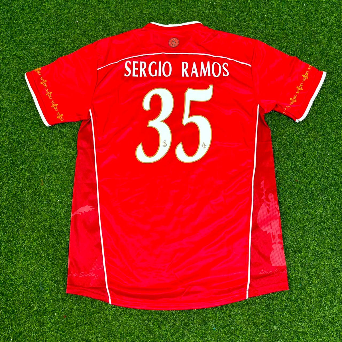 Sergio Ramos Sevilla 2003/2004 Rood Thuisshirt Retro Voetbaltenue