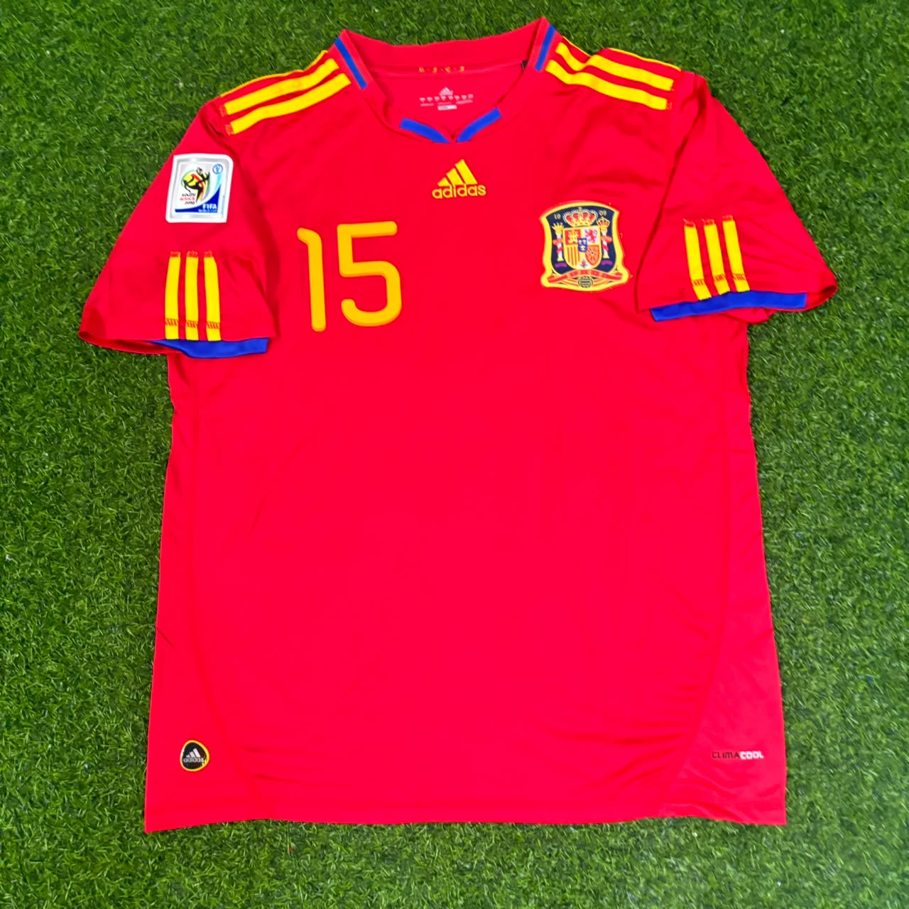 Sergio Ramos Spain Home 2010 World Cup Retro Jersey Trikot Soccer Shirt