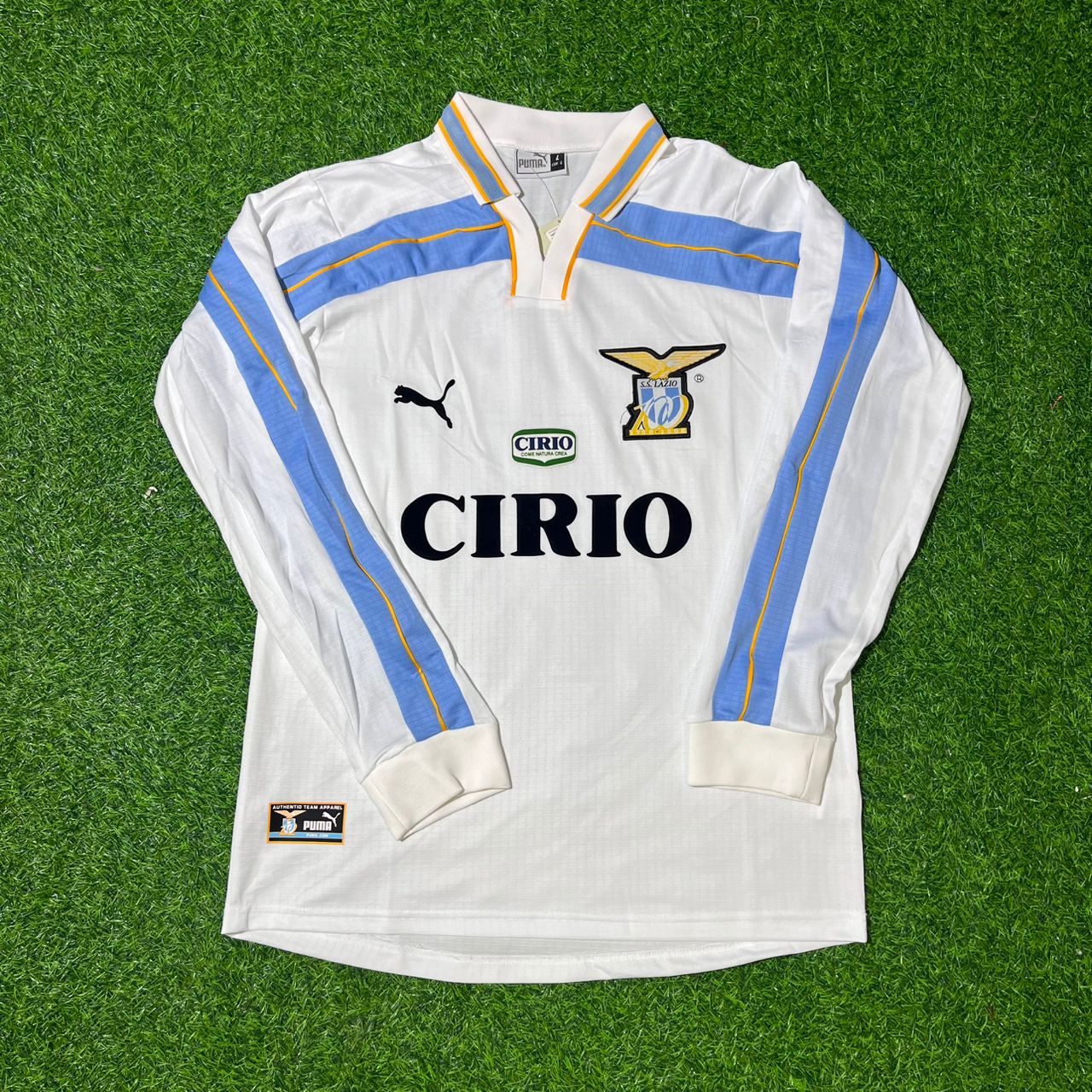 Sinisa Mihajlovic Lazio 1999 2000 White Long Sleeve Retro Football Jersey Kit