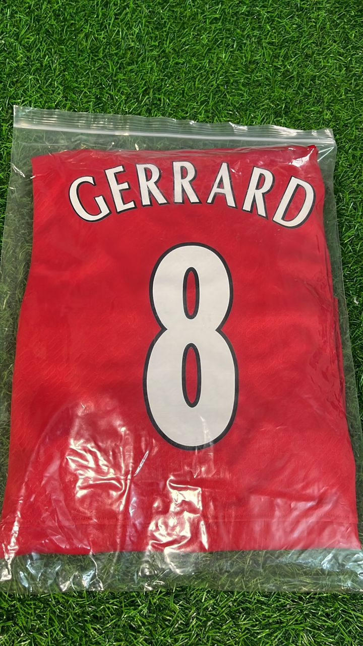 Steven Gerrard 8 â Liverpool 2005 Champions League Final Istanbul â Kids Kit Jersey for Children â | KinderTrikot | Maillot Enfant Personnalisable Soccer Shirt