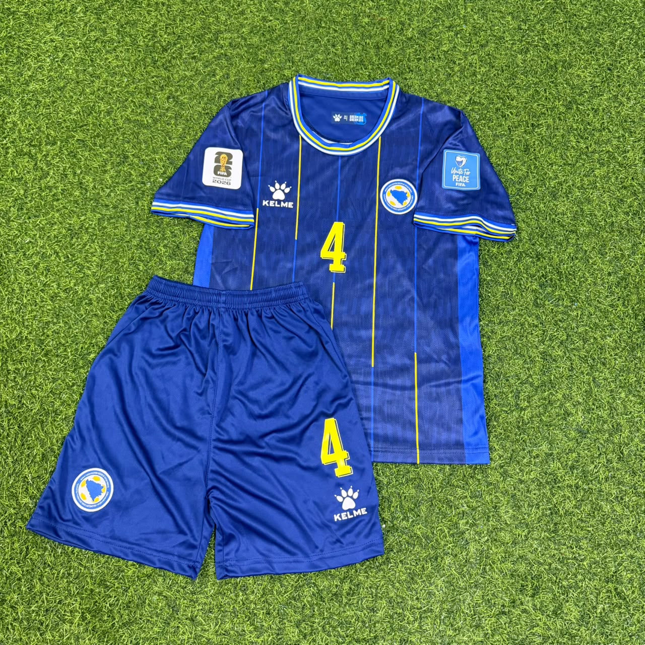Tarik Muharemovic Bosnia and Herzegovina 2026 World Cup Kids Blue Football Jersey