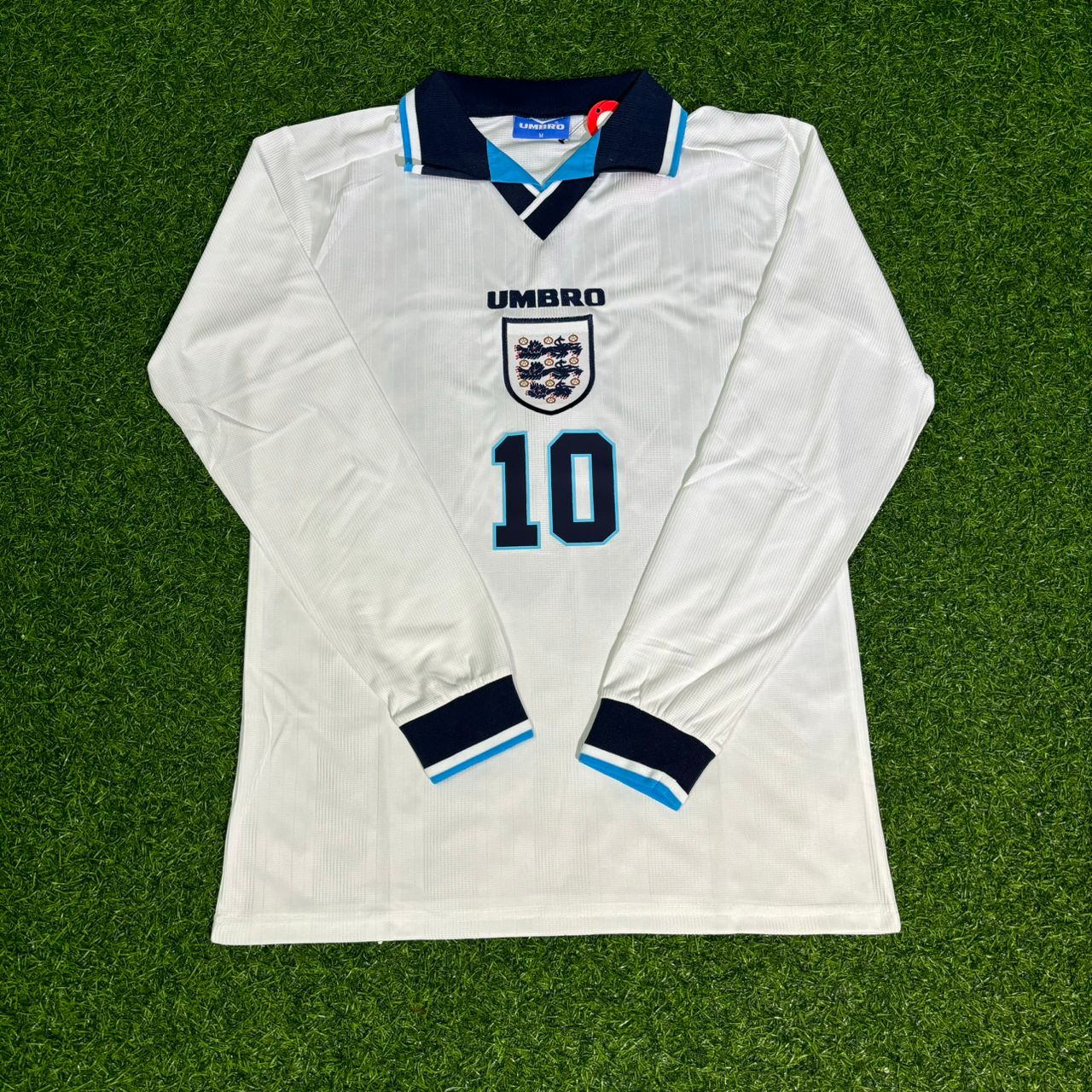 Teddy Sheringham #10 England Euro 1996 Long Sleeve Retro Jersey