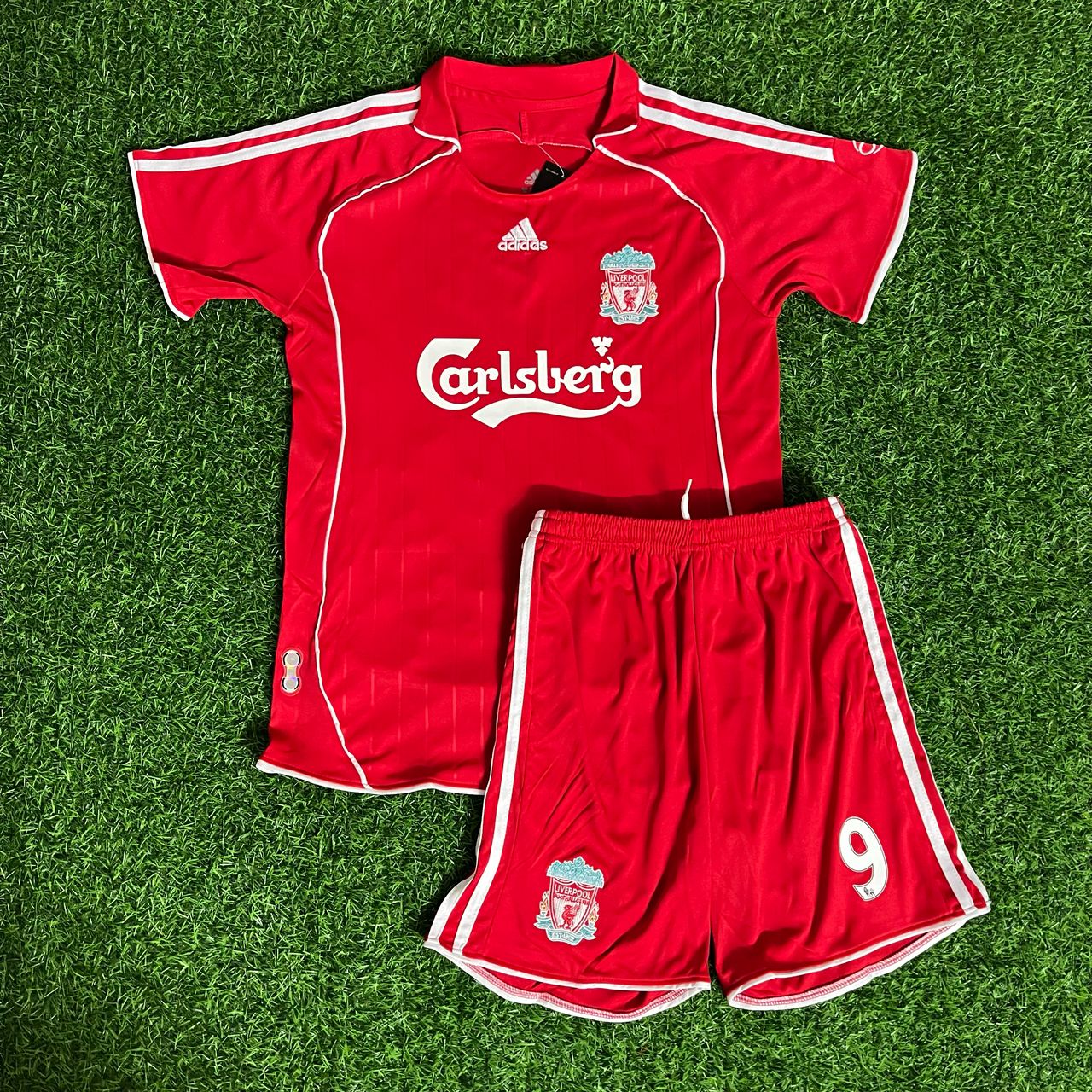 Fernando Torres 9 - Liverpool FC 2007/08 Kids Kit Jersey KinderTrikot Maillot Enfant Soccer Shirt
