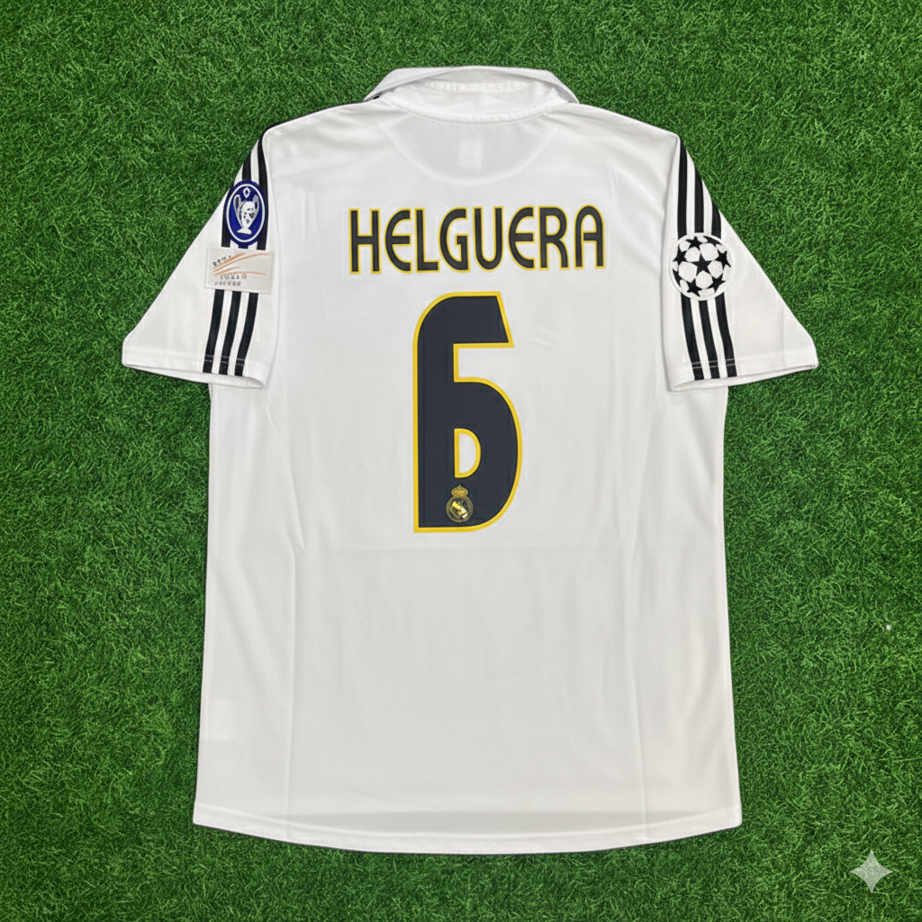 Iván Helguera 6- Real Madrid 2003 2004 White Home Retro Jersey Shirt Trikot Maillot