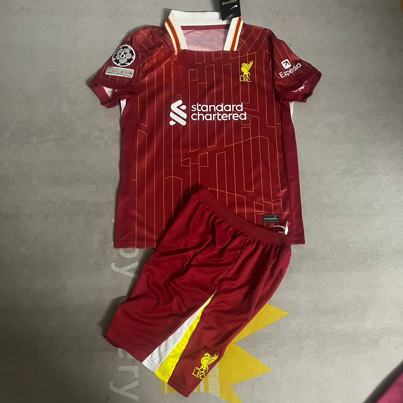 Liverpool Virgil van Dijk Kids Kit Child Set Retro Jersey Kinder Trikot Soccer Shirt