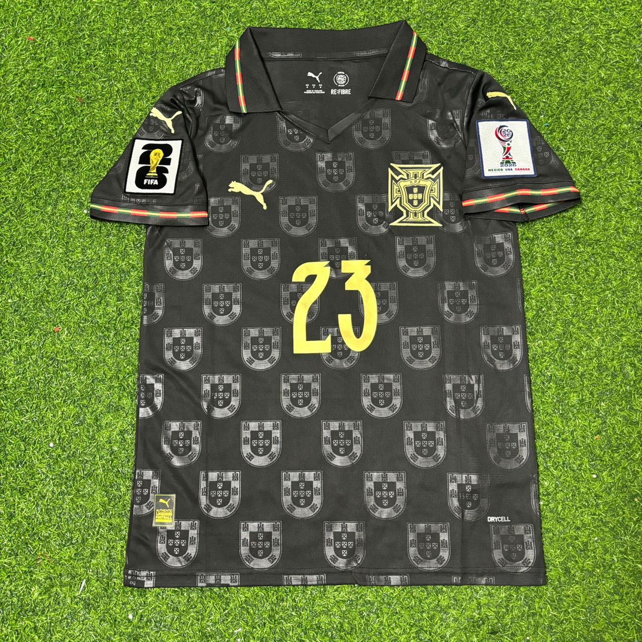Vitinha #23 Portugal 2026 World Cup Black Football Jersey
