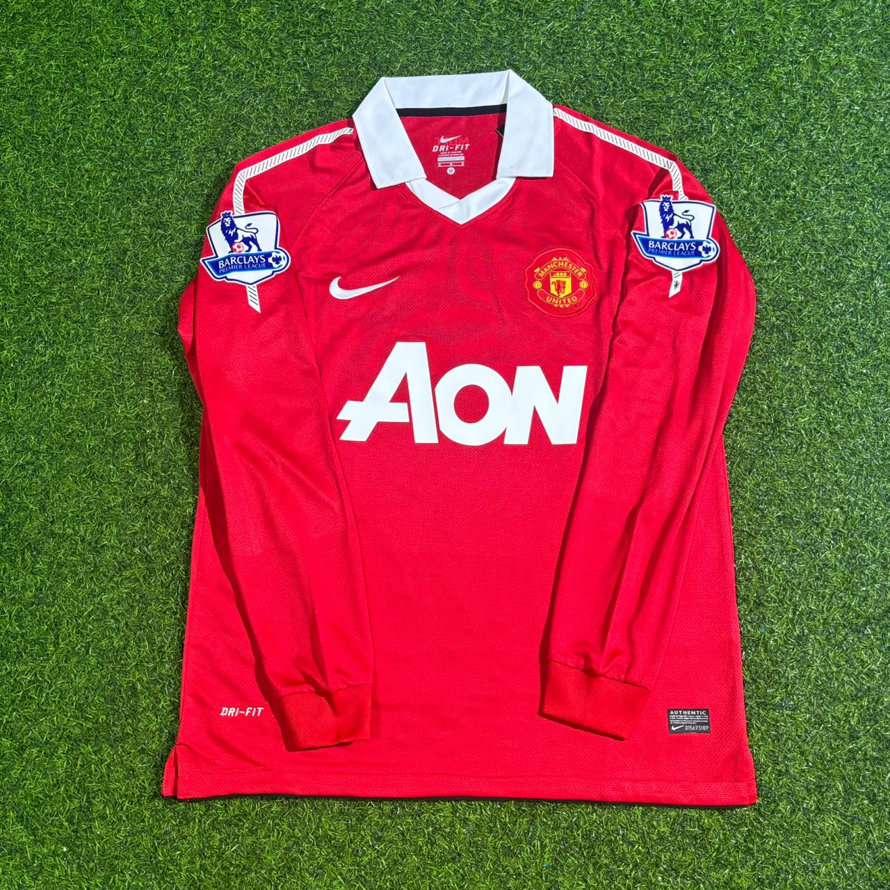Wayne Rooney Manchester United 2010-2011 Long Sleeve Retro Home Football Jersey
