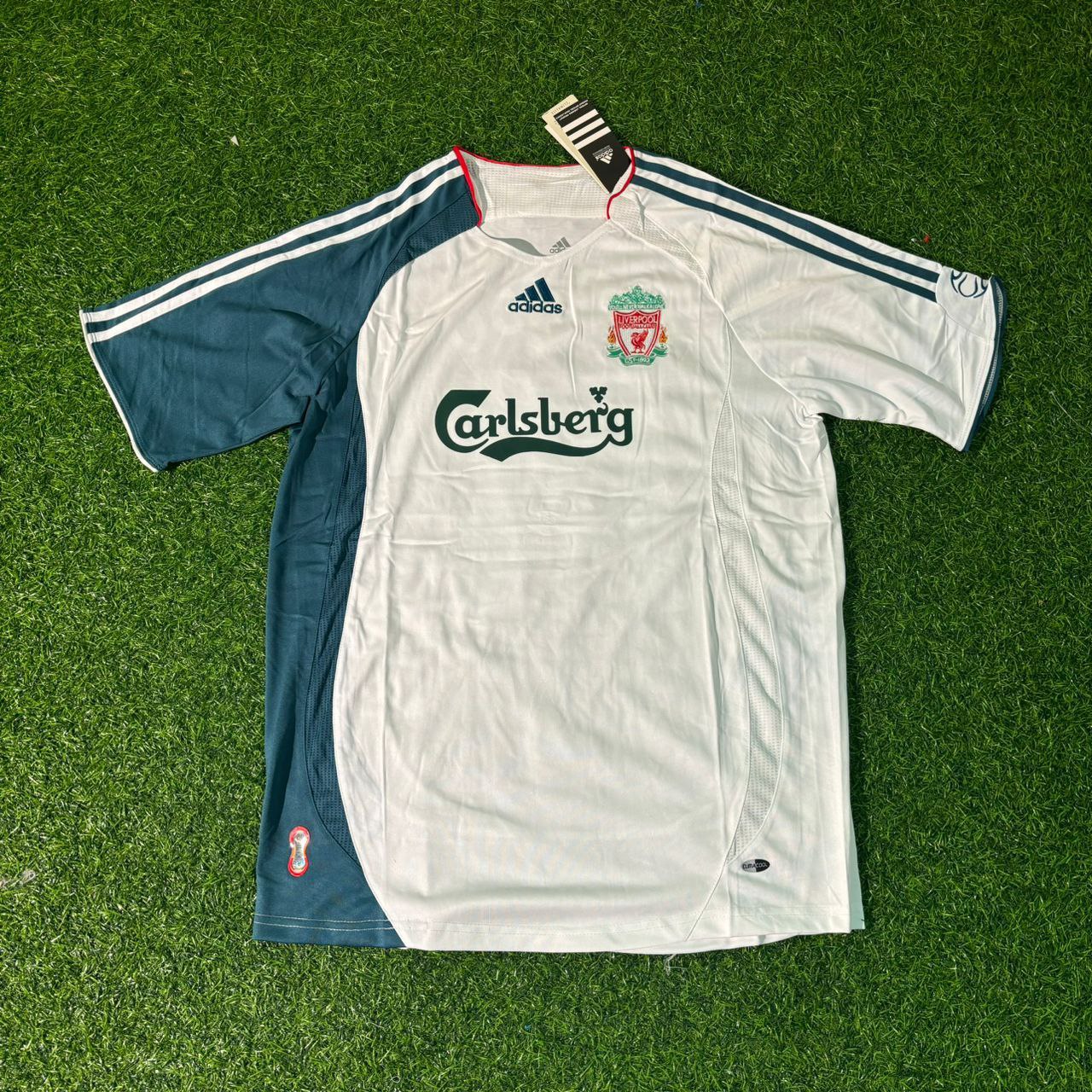Xabi Alonso Liverpool 2006/2007 Premier League White Retro Football Jersey