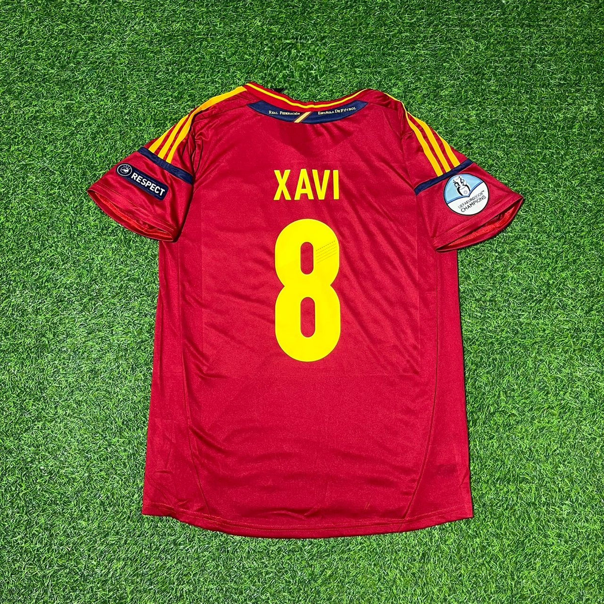 Xavi Hernandez Spain EURO 2012 Final Retro Football Jersey Kit