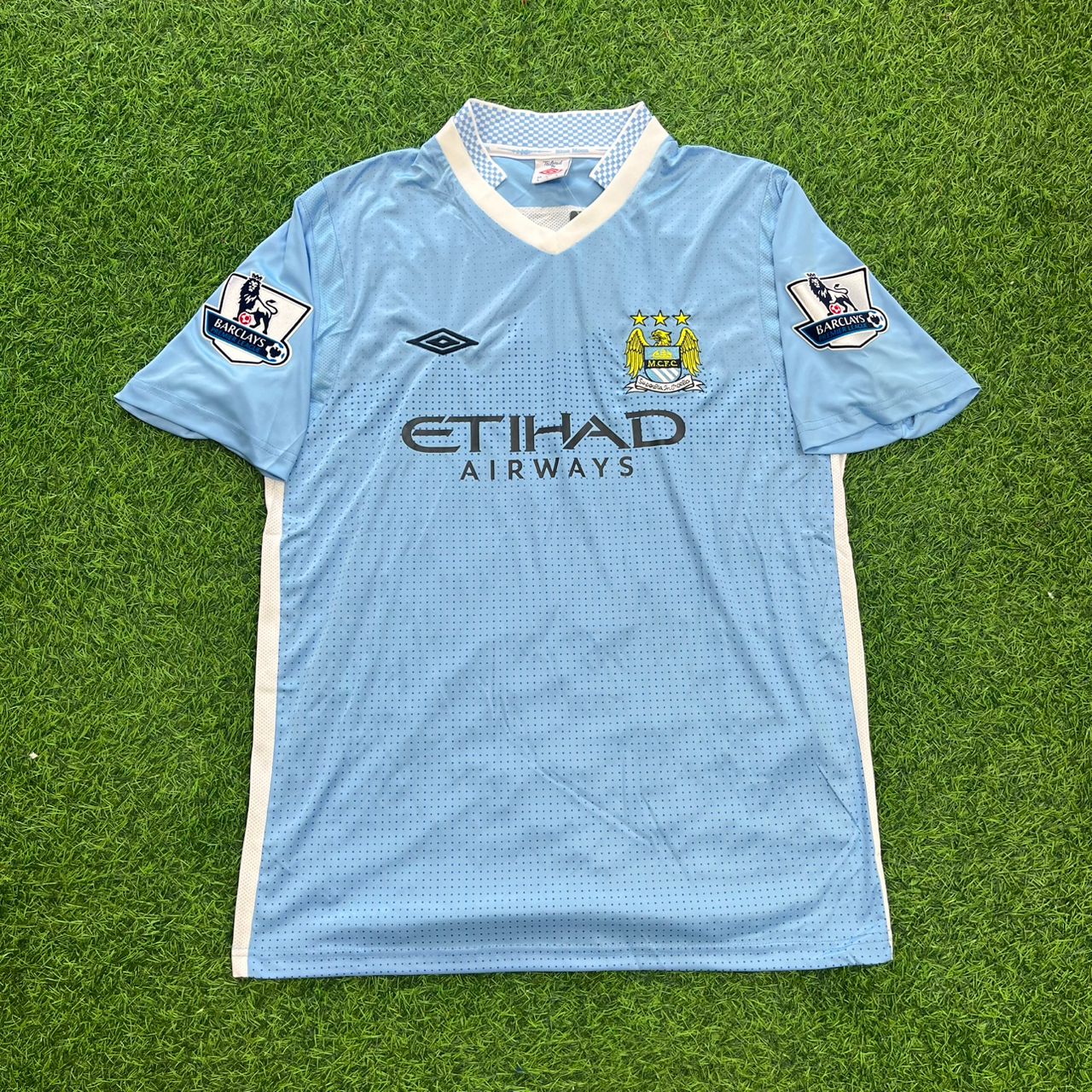 Samir Nasri 19 Manchester City 2011/12 Home Kit Blue Retro Jersey Trikot Jersey Maillot Soccer Shirt