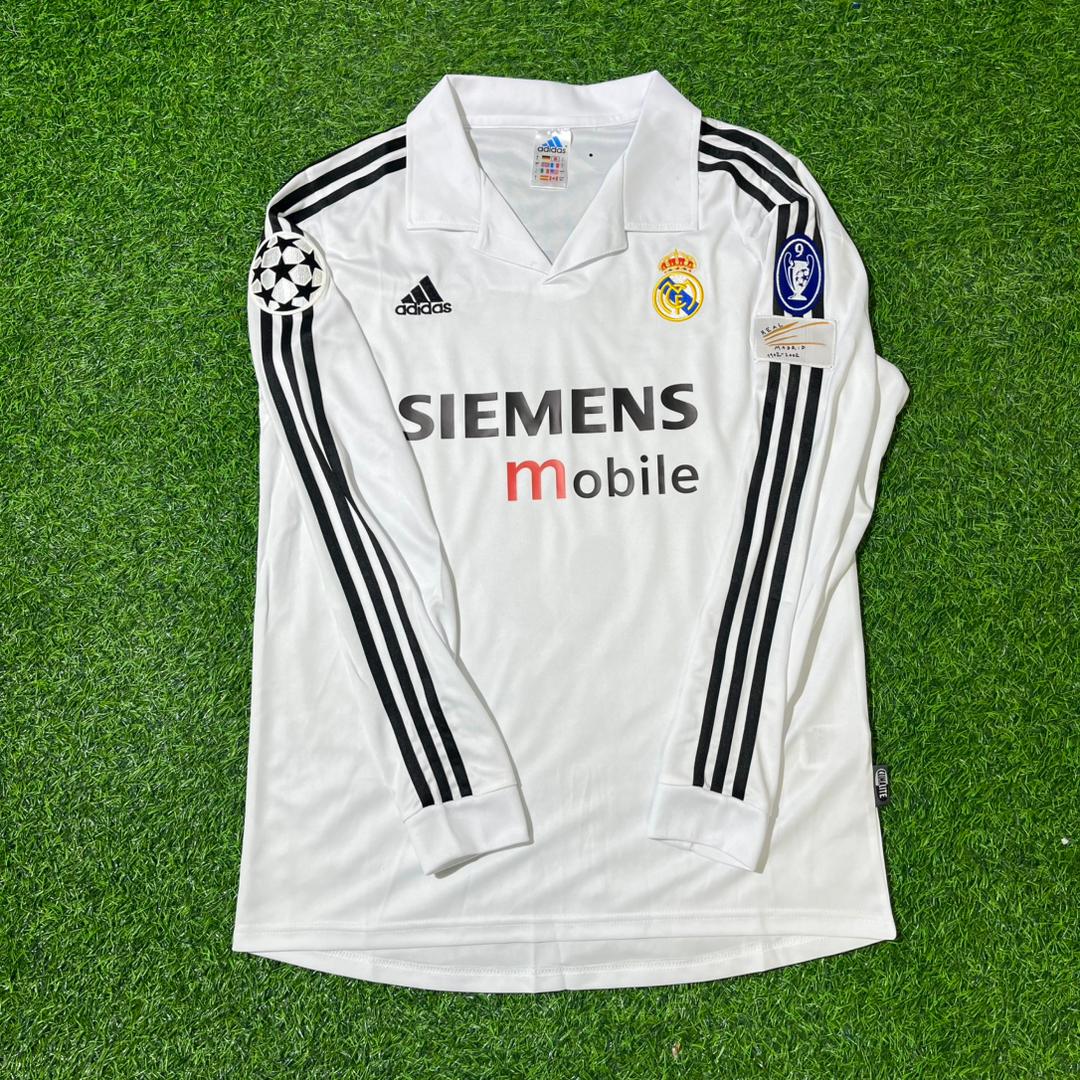 Zinedine Zidane Real Madrid 2004-2005 Champions League Long Sleeve Jersey Soccer Shirt