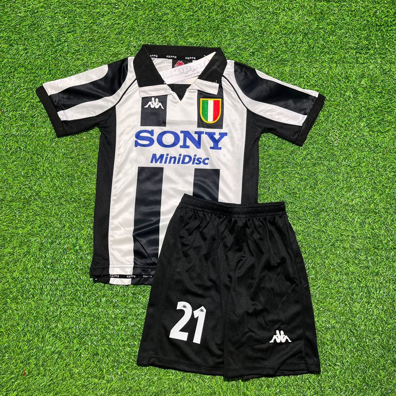 Zinedine Zidane #21 Juventus 1997 1998 Home Retro Kids Kit