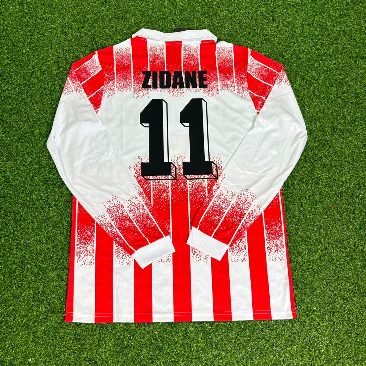 Zinedine Zidane Cannes 11 Number 1990/1992 Retro Long Sleeve Football Jersey Kit