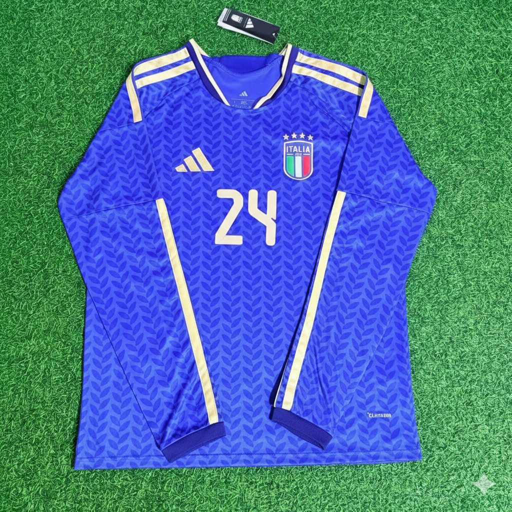 Andrea Cambiaso 24 – Italien 2026 WM-Fußballtrikot mit langen Ärmeln