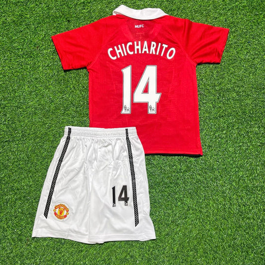 Javier Hernández Chicharito Manchester United 2010/2011 Retro Kids Home Football Jersey