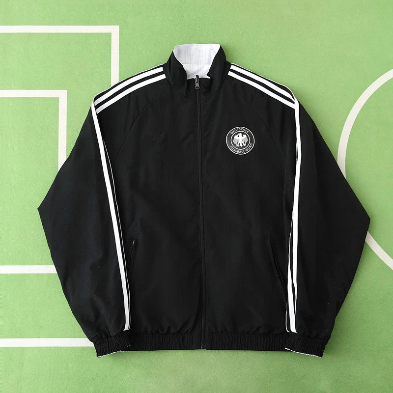Germany Deutschland Retro Double Sides Windbreaker - Reversible Jacket Black