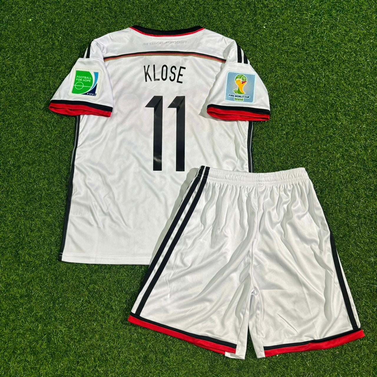 Miroslav Klose Germany 2014 World Cup Kids White Retro Football Jersey Kit