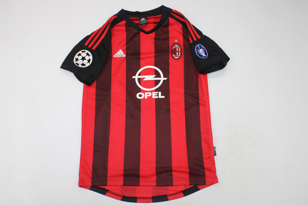 Paolo Maldini AC Milan 2002/2003 Red  Home Retro Football Jersey Kit