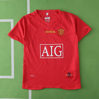 Manchester United 2007/08 Home Retro Kids Kit Jersey KinderTrikot Maillot Enfant Soccer Shirt