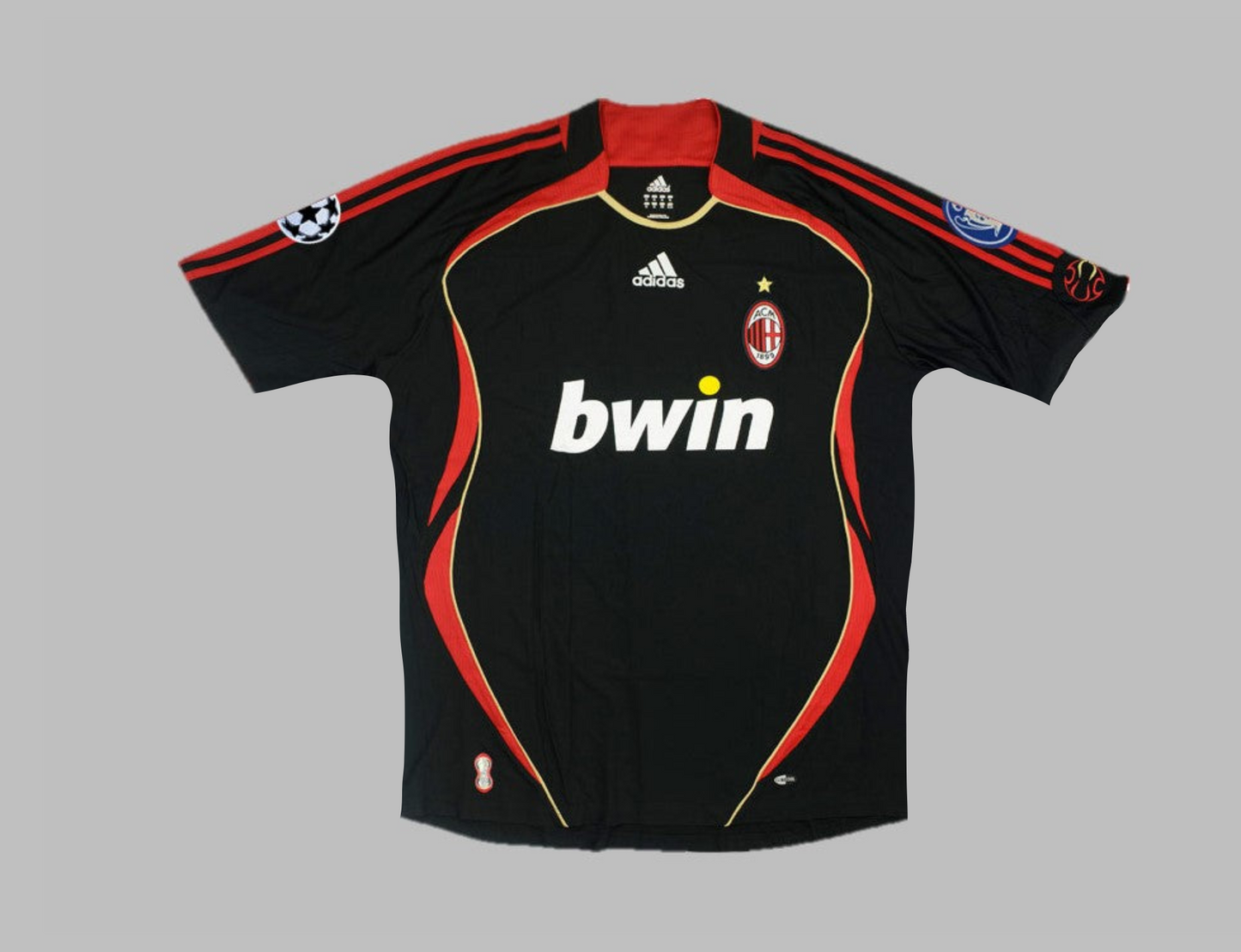 Maillot de football rétro noir Cafu AC Milan 2006-2007
