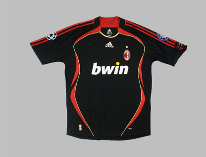 Maillot de football rétro noir Cafu AC Milan 2006-2007