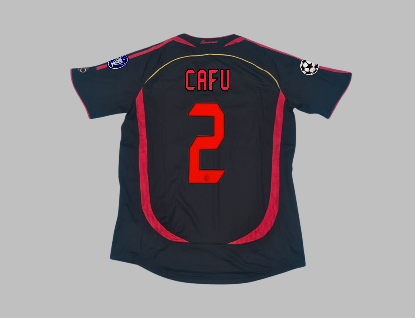Maillot de football rétro noir Cafu AC Milan 2006-2007