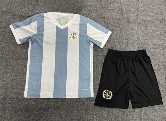 Argentina Messi Retro Kids Children Set Retro Football Jersey Trikot