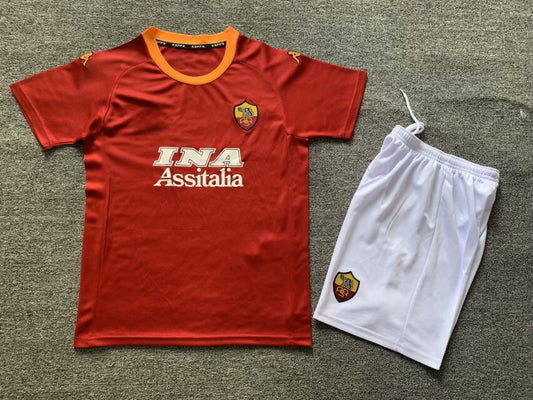 As Roma Retro Kids Children Set Retro Football Jersey Trikot