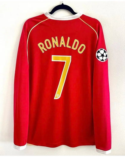 Cristiano Ronaldo Manchester United 2006 2007 Rot-Goldenes Trikot