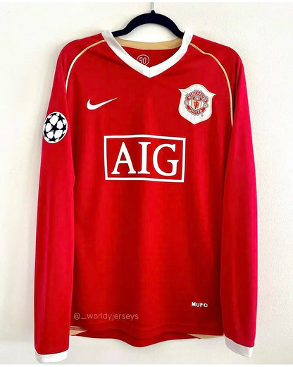 Cristiano Ronaldo Manchester United 2006 2007 Rot-Goldenes Trikot