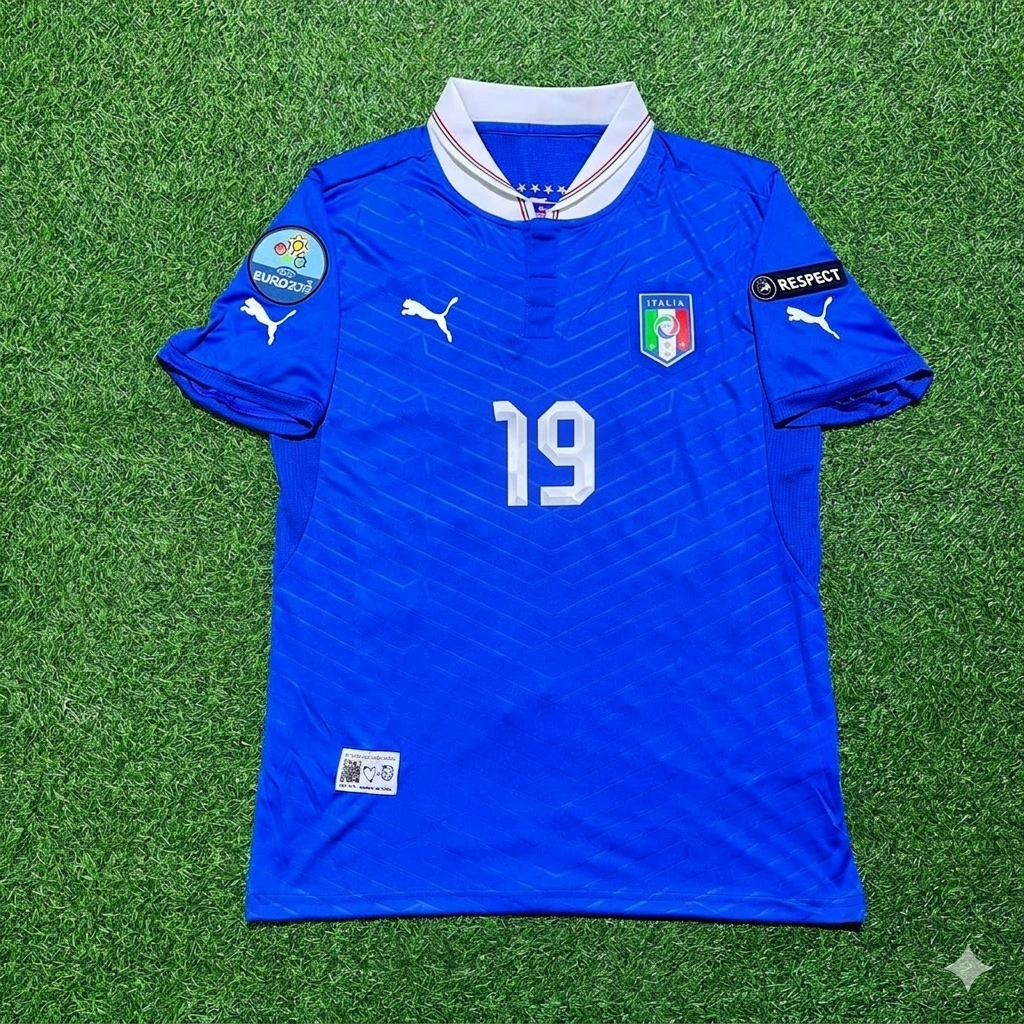 Leonardo Bonucci 19- Italy Euro 2012 Retro Home Jersey