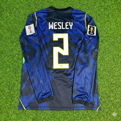 Wesley #2 Brazil 2026 World Cup Sleeve Blue Away Jersey Trikot