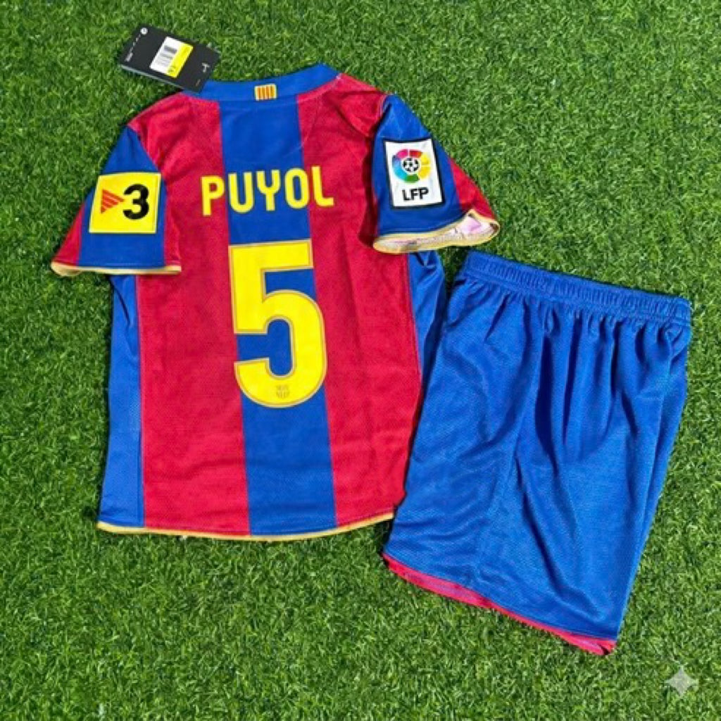 Carles Puyol 5- Barcelona 2007/2008 Retro KIDS Football Jersey
