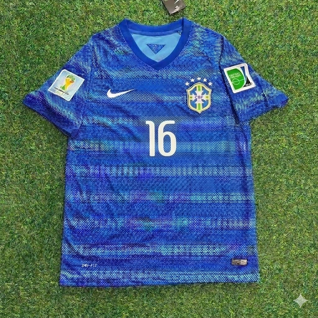 Ramires 16- 2014 World Cup Retro Blue Jersey Trikot